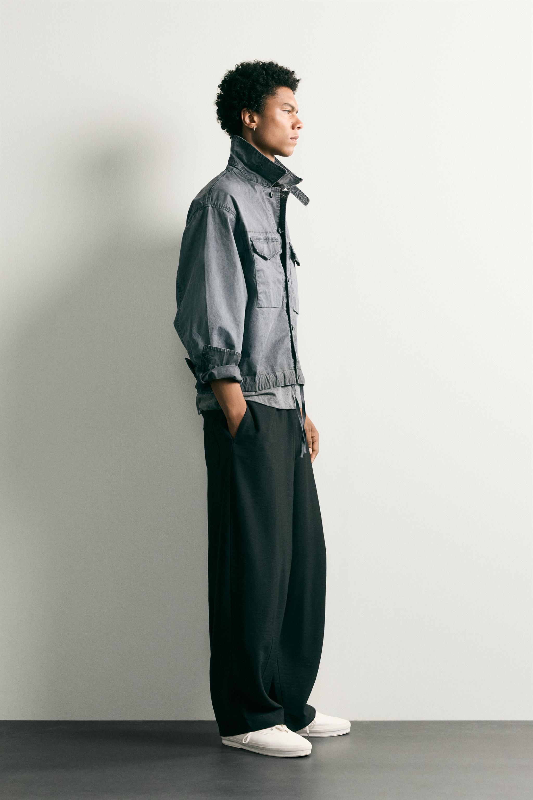 WASHED EFFECT CROPPED JACKET